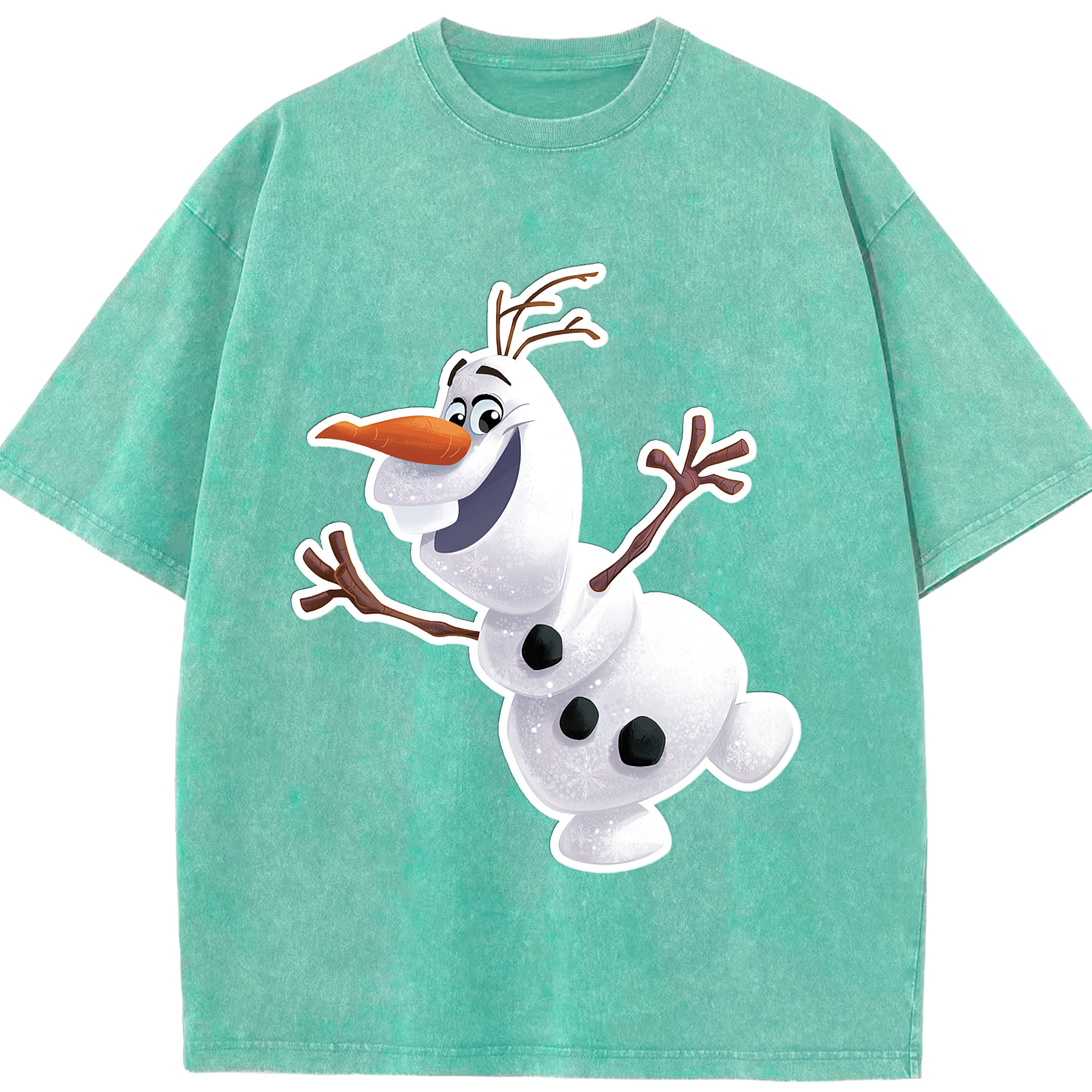 （画像用） アナと雪の女王 アンナ エルサ Frozen Anna Elsa 綿100% ヴィンテージ風 半袖Tシャツ（フロントプリント）